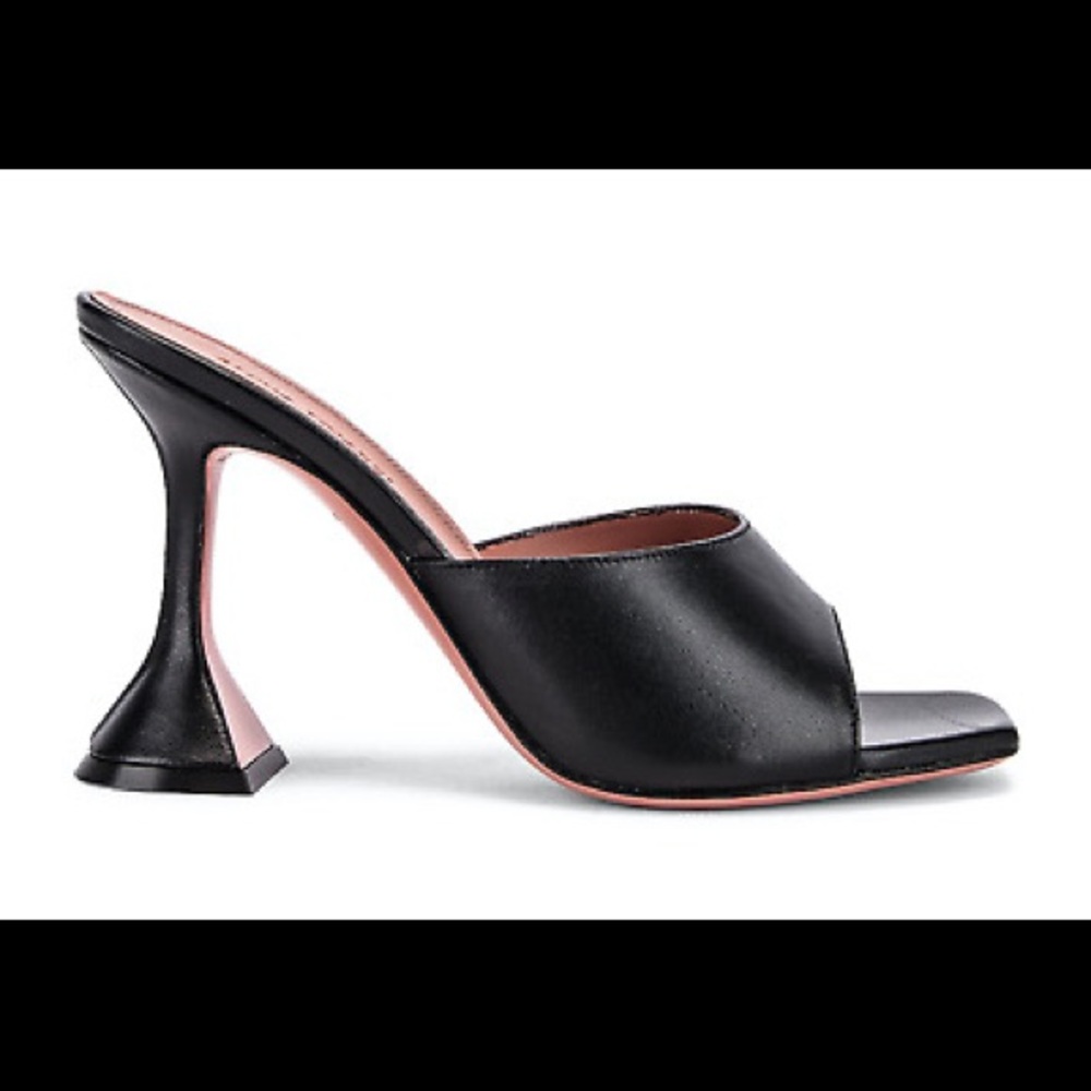 Amina Muaddi Lupita Black Nappa Slippers